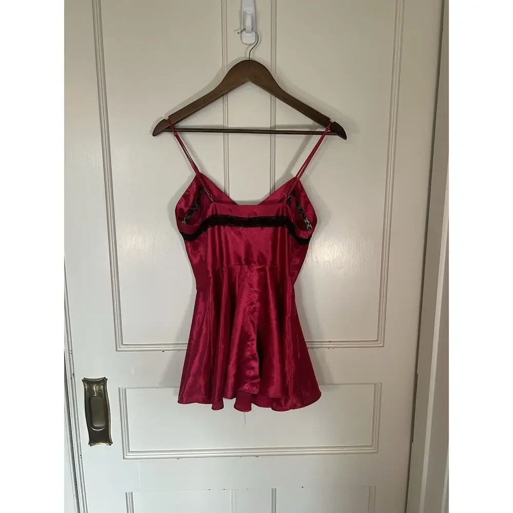 Vintage Victoria's Secret Lingerie Top Womens Size Medium Red Black Romantic - Picture 3 of 8
